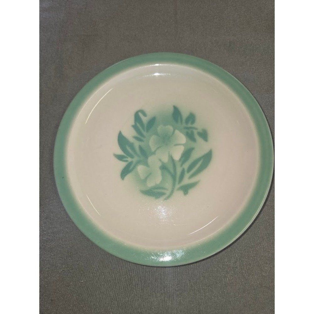 Syracuse China 91-J USA Green Floral Bread Butter Plate 6.25 Inch Vintage